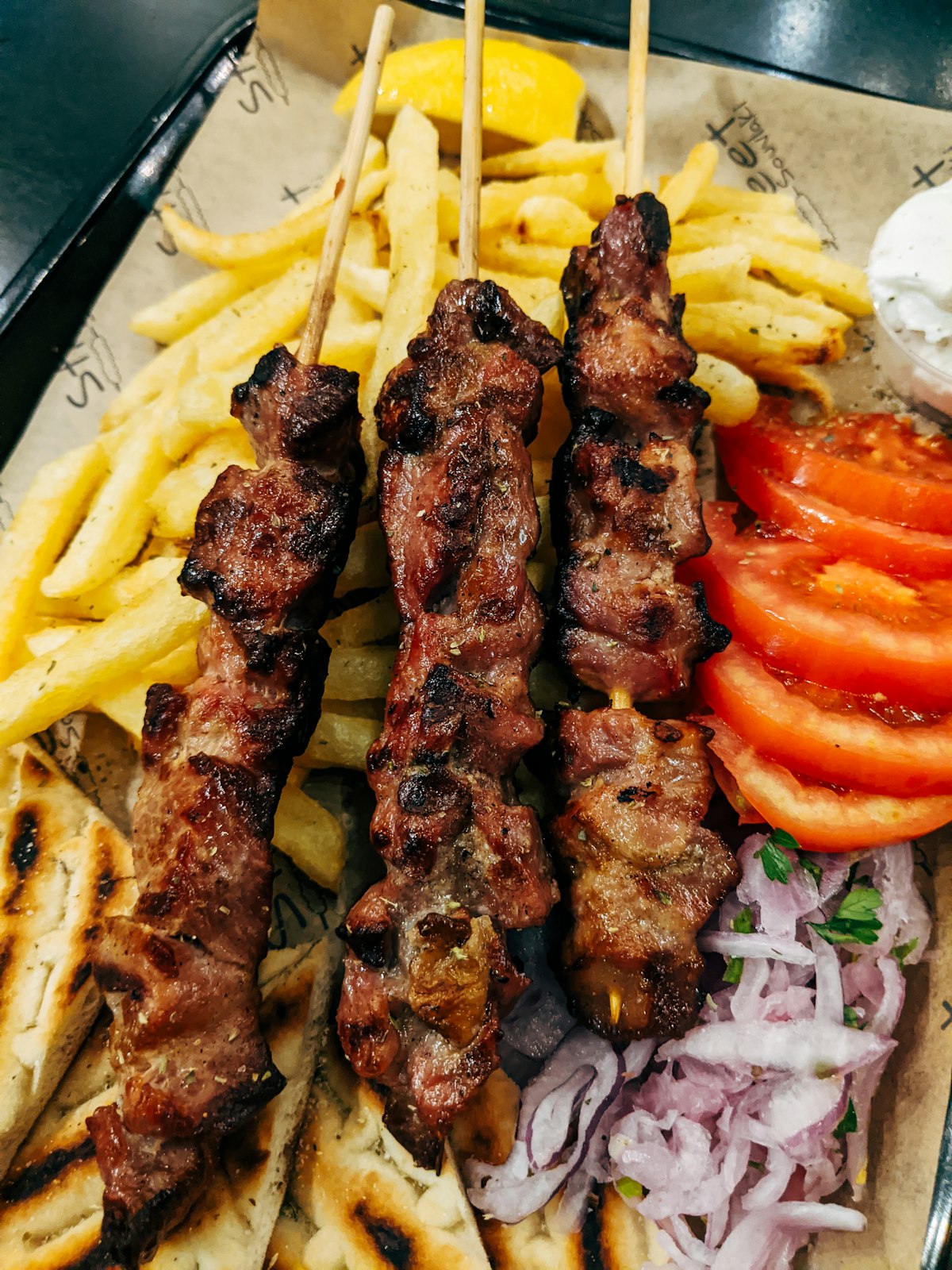 Fresh kebabs ready to serve